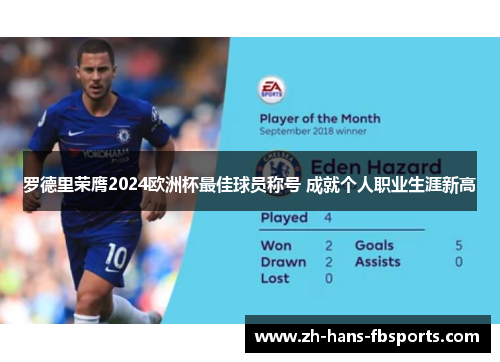 罗德里荣膺2024欧洲杯最佳球员称号 成就个人职业生涯新高 罗德里荣膺2024欧洲杯最佳球员称号 成就个人职业生涯新高